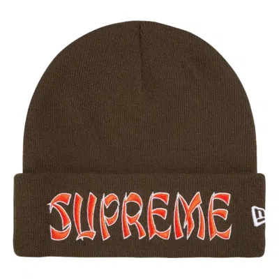 Supreme X New Era Fw26 Action Beanie 'brown'
