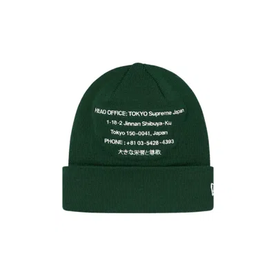 Pre-owned Supreme X New Era Hq Beanie 'dark Green' | Men's Size Onesize