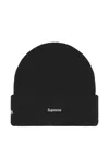 Supreme X New Era Logo-embroidered Beanie Hat In Black