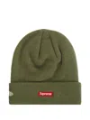 Supreme X New Era Logo-patch Beanie Hat In Green