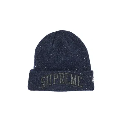 Pre-owned Supreme X New Era Metallic Arc Beanie 'navy' | Blue | Men's Size Onesize