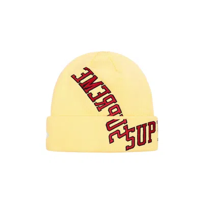 Pre-owned Supreme X New Era Multi Arc Beanie 'pale Yellow' | Men's Size Onesize