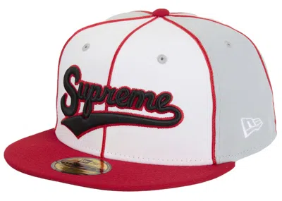 Pre-owned Supreme X New Era Piping Script Logo Cap In Grey