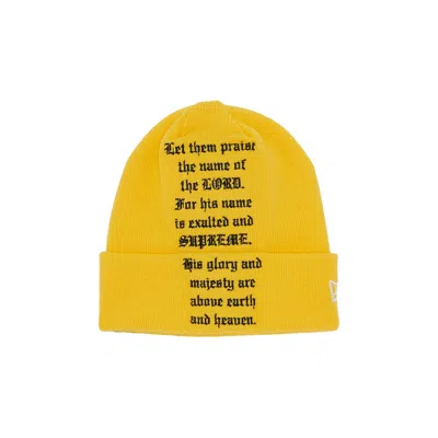 Pre-owned Supreme X New Era Psalm Beanie 'yellow' | Men's Size Onesize
