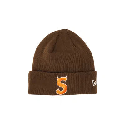 Pre-owned Supreme X New Era S Logo Beanie 'brown'