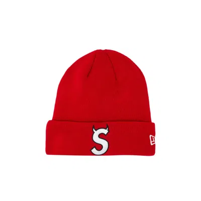 Pre-owned Supreme X New Era S Logo Beanie 'red'