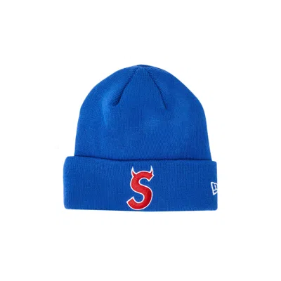 Pre-owned Supreme X New Era S Logo Beanie 'royal' In Blue