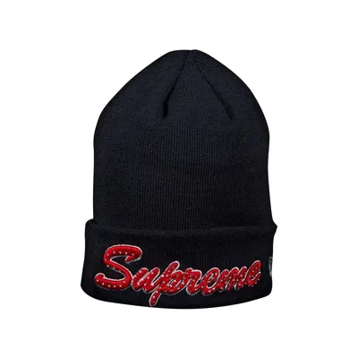 Pre-owned Supreme X New Era Script Beanie 'navy' | Blue | Men's Size Onesize