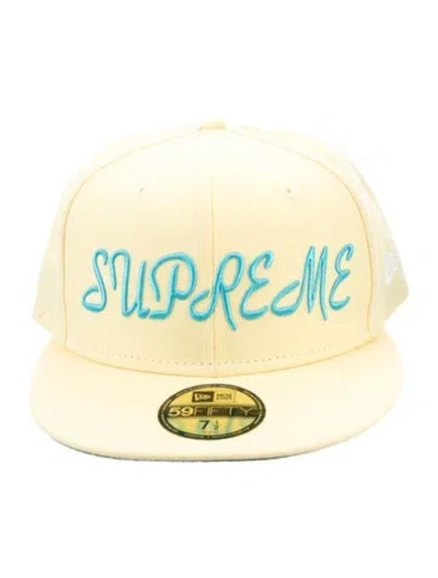 Pre-owned Supreme X New Era Script Fitted Hat In Yellow