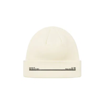 Pre-owned Supreme X New Era Shop Beanie - New York 'natural' In Cream