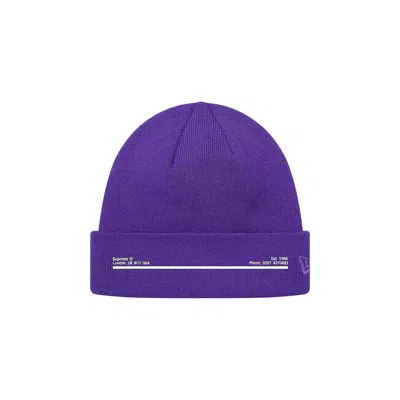 Pre-owned Supreme X New Era Shop Beanie - New York 'purple'