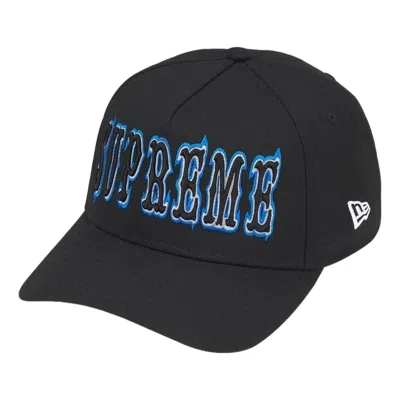 Supreme X New Era Ss26 Gothic Outline Adjustable Cap 'black'
