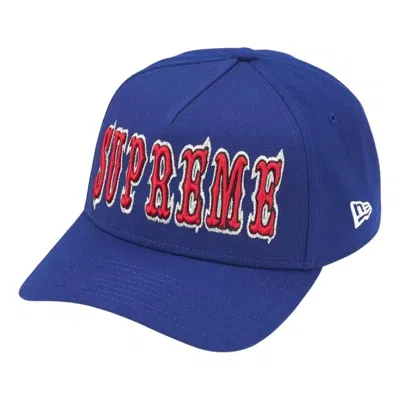 Supreme X New Era Ss26 Gothic Outline Adjustable Cap 'blue'