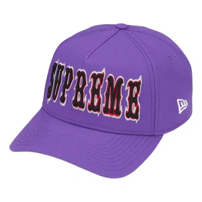 Supreme X New Era Ss26 Gothic Outline Adjustable Cap 'purple'
