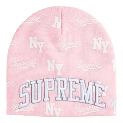 Supreme X New Era Ss26 Monogram Beanie 'pink'
