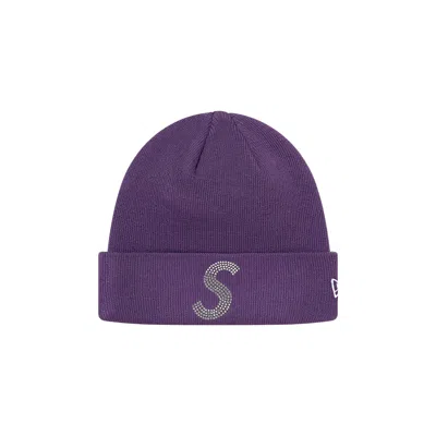 Pre-owned Supreme X New Era X Swarovski S Logo Beanie 'purple'