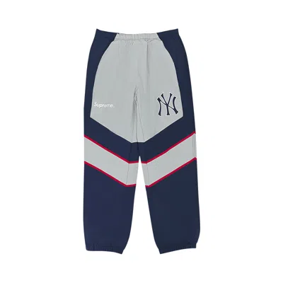 Pre-owned Supreme X New York Yankees Track Pant 'navy' In Blue
