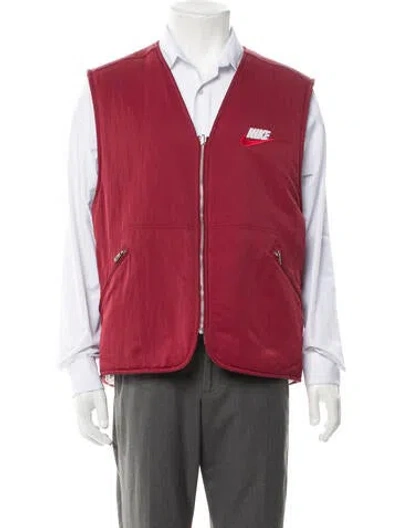Pre-owned Supreme X Nike 2018 Reversible Nylon Sherpa Vest In Red