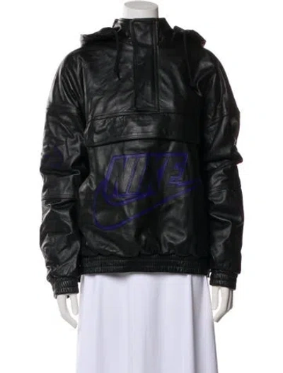 Pre-owned Supreme X Nike 2019 Leather Anorak Parka In Green