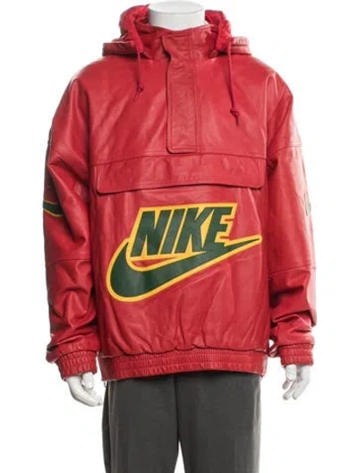 Pre-owned Supreme X Nike 2019 Leather Jacket W/ Tags In Red