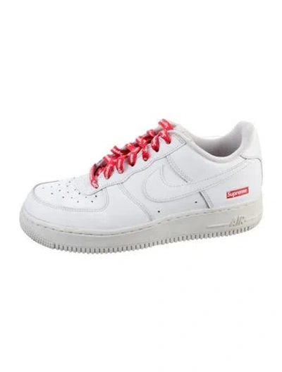Pre-owned Supreme X Nike 2021 Leather Athletic Sneakers In White