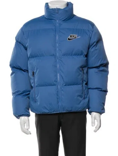 Pre-owned Supreme X Nike 2021 Puffer Coat In Blue