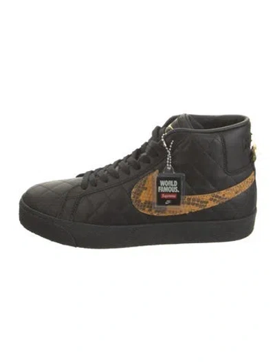 Pre-owned Supreme X Nike 2022 Leather Athletic Sneakers W/ Tags In Black