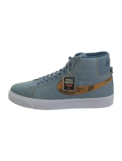Pre-owned Supreme X Nike 2022 Quilted Pattern Sneakers W/ Tags In Blue