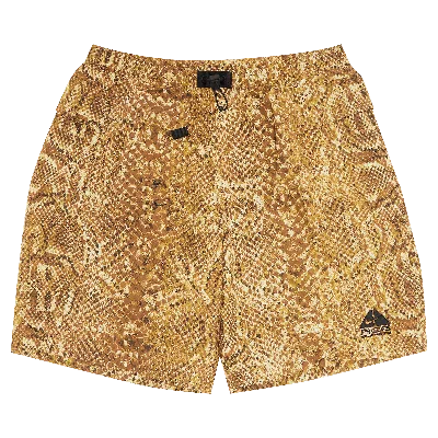 Pre-owned Supreme X Nike Acg Nylon Trail Short 'gold Snakeskin'