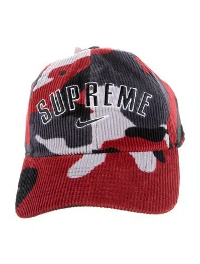 Pre-owned Supreme X Nike Arc Corduroy 6-panel W/tags In Red