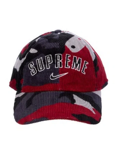 Pre-owned Supreme X Nike Arc Corduroy 'red Camo' 6-panel Cap In Multi
