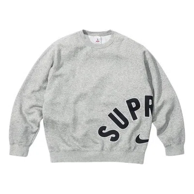 Supreme X Nike Arc Crewneck 'grey Black' In Gray
