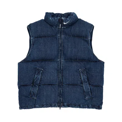 Pre-owned Supreme X Nike Denim Puffer Vest 'indigo' In Blue
