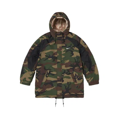 Pre-owned Supreme X Nike Faux Fur Reversible Parka 'woodland Camo' | Green | Men's Size S