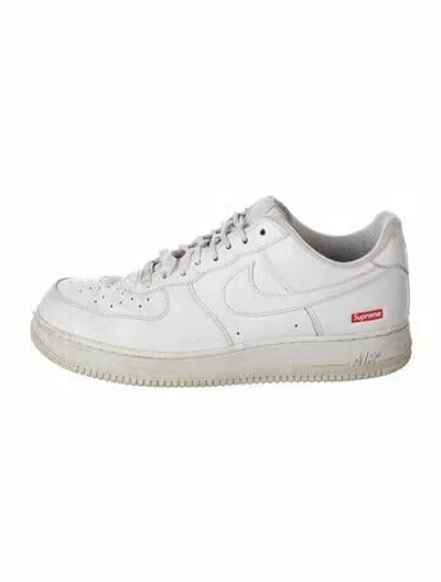 Pre-owned Supreme X Nike Leather Sneakers In White