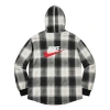 Supreme X Nike Plaid Hooded Sweatshirt 'black' In Gray