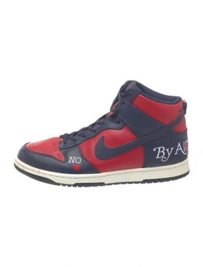 Pre-owned Supreme X Nike Sb Dunk High 'by Any Means' Sneakers In Red