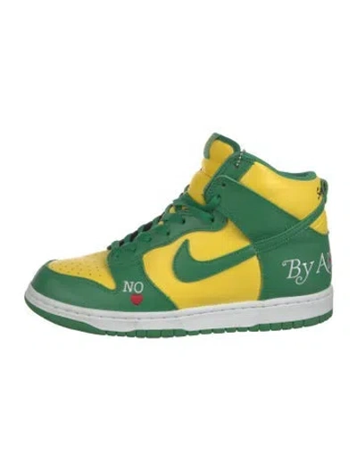 Pre-owned Supreme X Nike Sb Dunk High Supreme By Any Means Brazil Athletic Sneakers In Green