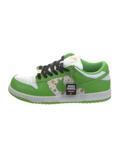 Pre-owned Supreme X Nike Sb Dunk Low 'stars Mean Green' Sneakers