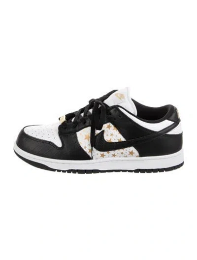 Pre-owned Supreme X Nike Sb Dunk Low Supreme Stars Black Sneakers In Black/white