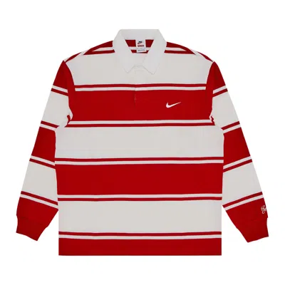 Pre-owned Supreme X Nike Stripe Rugby 'red' | Men's Size L