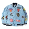 Supreme X Nike X Nba Teams Warm-up Jacket 'teal Multi-color' In Blue