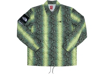 Pre-owned Supreme X North Face Snakeskin Coaches Jacket Green Size Medium Authentic