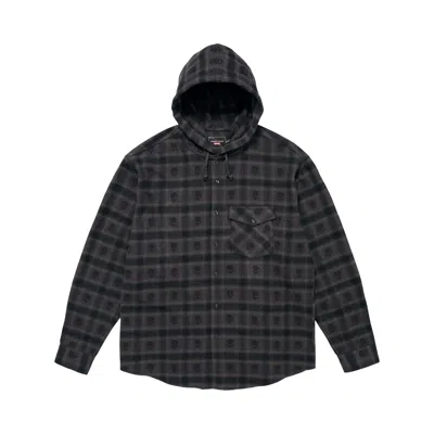 Pre-owned Supreme X Number (n)ine Hooded Flannel Shirt 'black' | Men's Size L