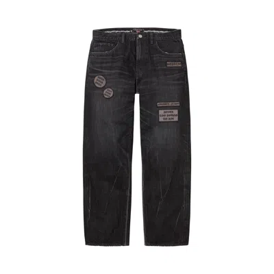 Pre-owned Supreme X Number (n)ine Patches Loose Fit Selvedge Jean 'black' | Men's Size 30