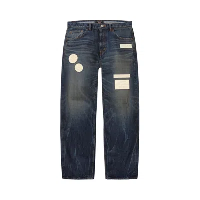 Pre-owned Supreme X Number (n)ine Patches Loose Fit Selvedge Jean 'washed Indigo' | Blue | Men's Size 34