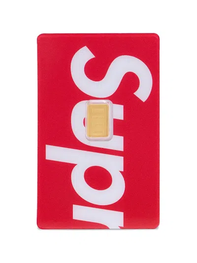 Supreme X Pamp Suisse 1g Gold Bar In Red