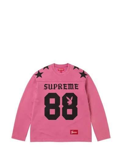 Supreme X Playboy Ss26 L/s Football T-shirt 'pink'