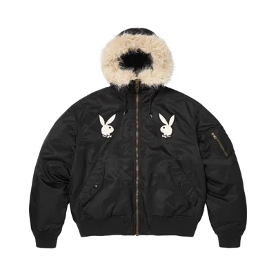 Pre-owned Supreme X Playboy Hooded Ma-1 'black' | Men's Size M