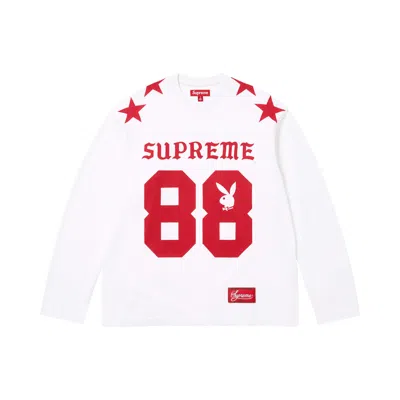 Pre-owned Supreme X Playboy Long-sleeve Top 'white' | Men's Size Xl